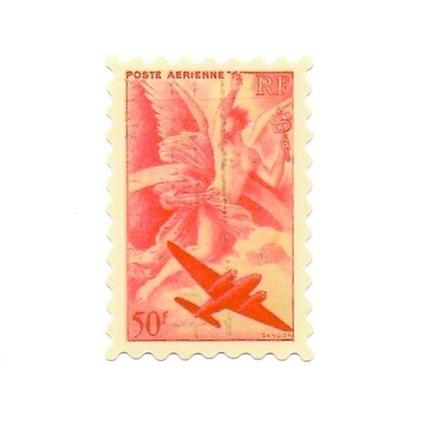 France Air Mail Postage Stamp Vinyl Sticker Water Resistant Retro Aviation Decal