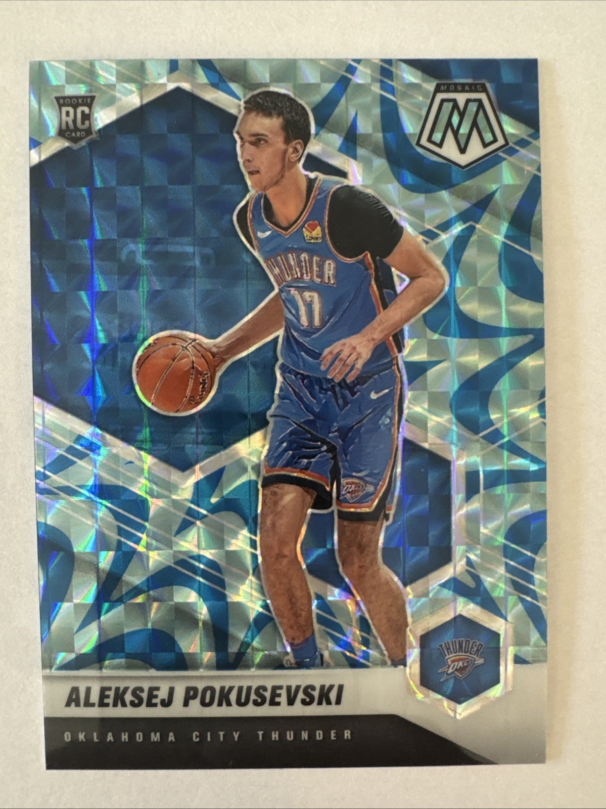 2020-21 Panini Mosaic Aleksej Pokusevski Reactive Blue Prizm RC #226