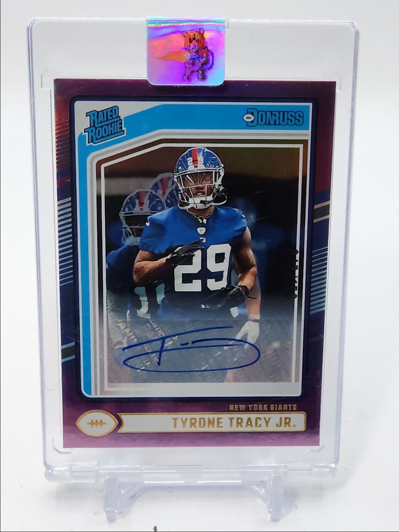 TYRONE TRACY JR 2024 DONRUSS RATED ROOKIE AUTOGRAPH PURPLE RC AUTO /150 Q2950