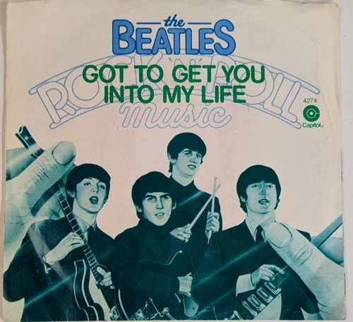 BEATLES ORIGINAL 45 RECORD w PICTURE SLEEVE- GOT TO GET YOU INTO MY LIFE/ HELTER