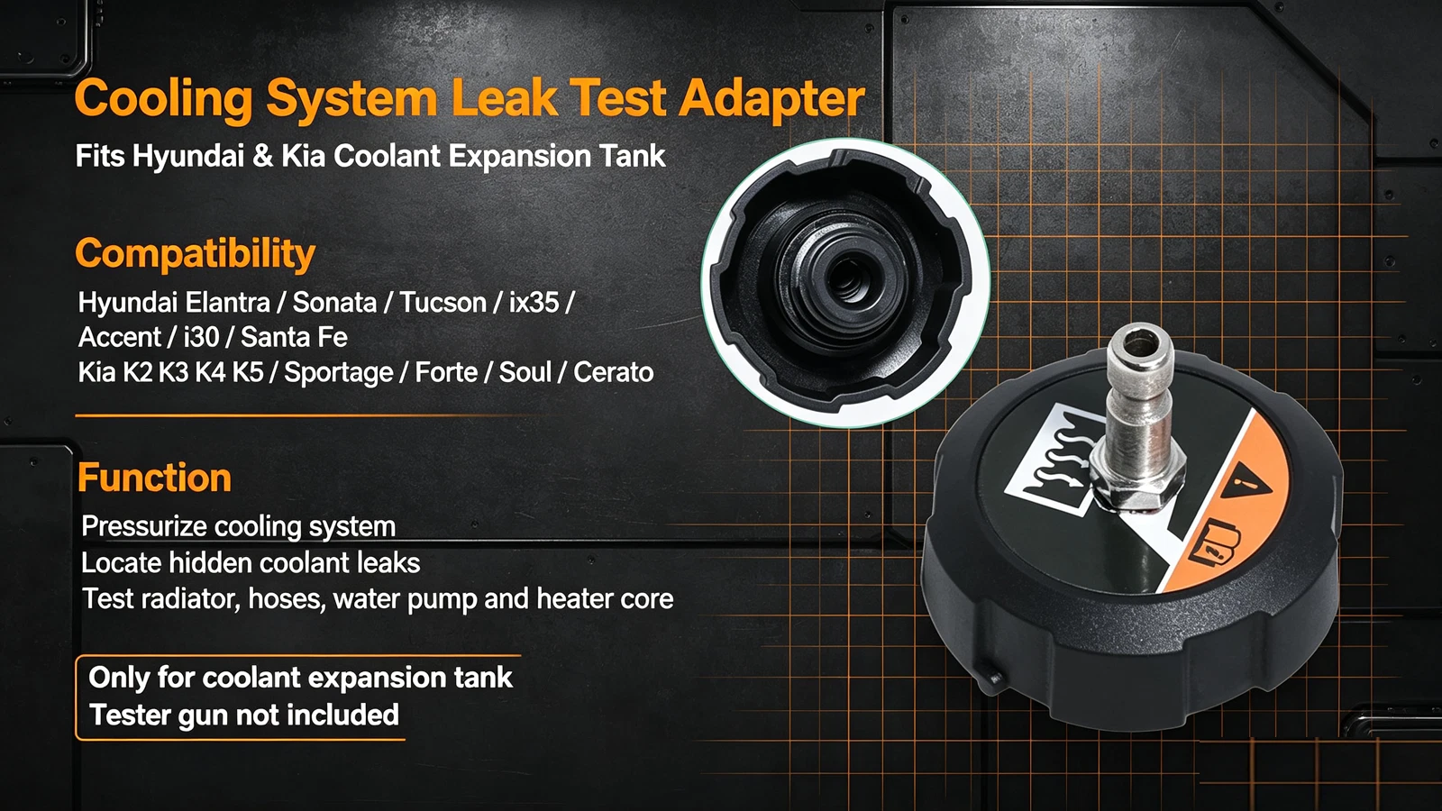 For Kia Hyundai Radiator Leak Tester Adapter – Cooling System Pressure Diagnose - Picture 12 of 14