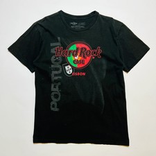 Hard Rock Cafe x Lisbon Portugal Retro T-Shirt Vintage Style schwarz S / M