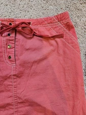 Vintage Speigel Waist Tie Button Down Skirt Missy Size 8 Light Red Casual Sporty