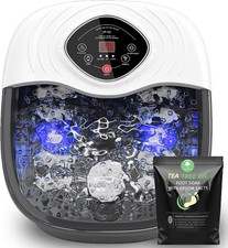 Foot Spa Bath Massager with Heat UV Ozone Bubbles Shiatsu Rollers Epsom Salt