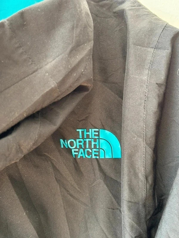 North Face Women's XL Black DryVent Hooded Jacket with Teal Accents image 9