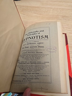 1894 Vintage Book: Philosophy And Principles Of Hypnotism By Prof. Corwin Sharp