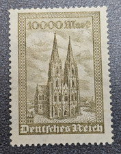Sello Alemania Reich Colner Dom 10 000 marcos 1923 millas Nº 262 [🇩🇪39558-9]