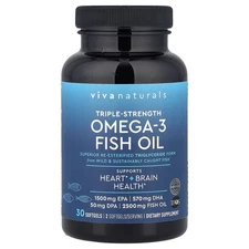 Omega-3 Fish Oil, Triple-Strength, 30 Softgels (1,250 mg per Softgel)