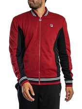 Fila Settanta Baseball Track Jacket, Sun Dried Tomato/Black/White - XXL