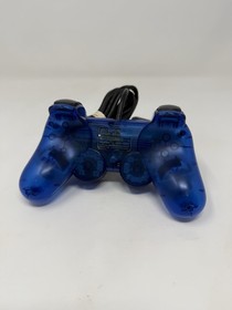 2002 Sony PlayStation 2 PS2 Ocean Blue Clear Controller DualShock OEM SCPH-10010