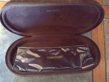 Authentic Tom Ford Unisex Small Eyeglasses Velvet Brown Hard Case and New Cloth