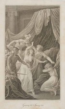 JOHN (*1769) after KININGER (*1767), book illustration on Cecilia, around 1820, Crayon