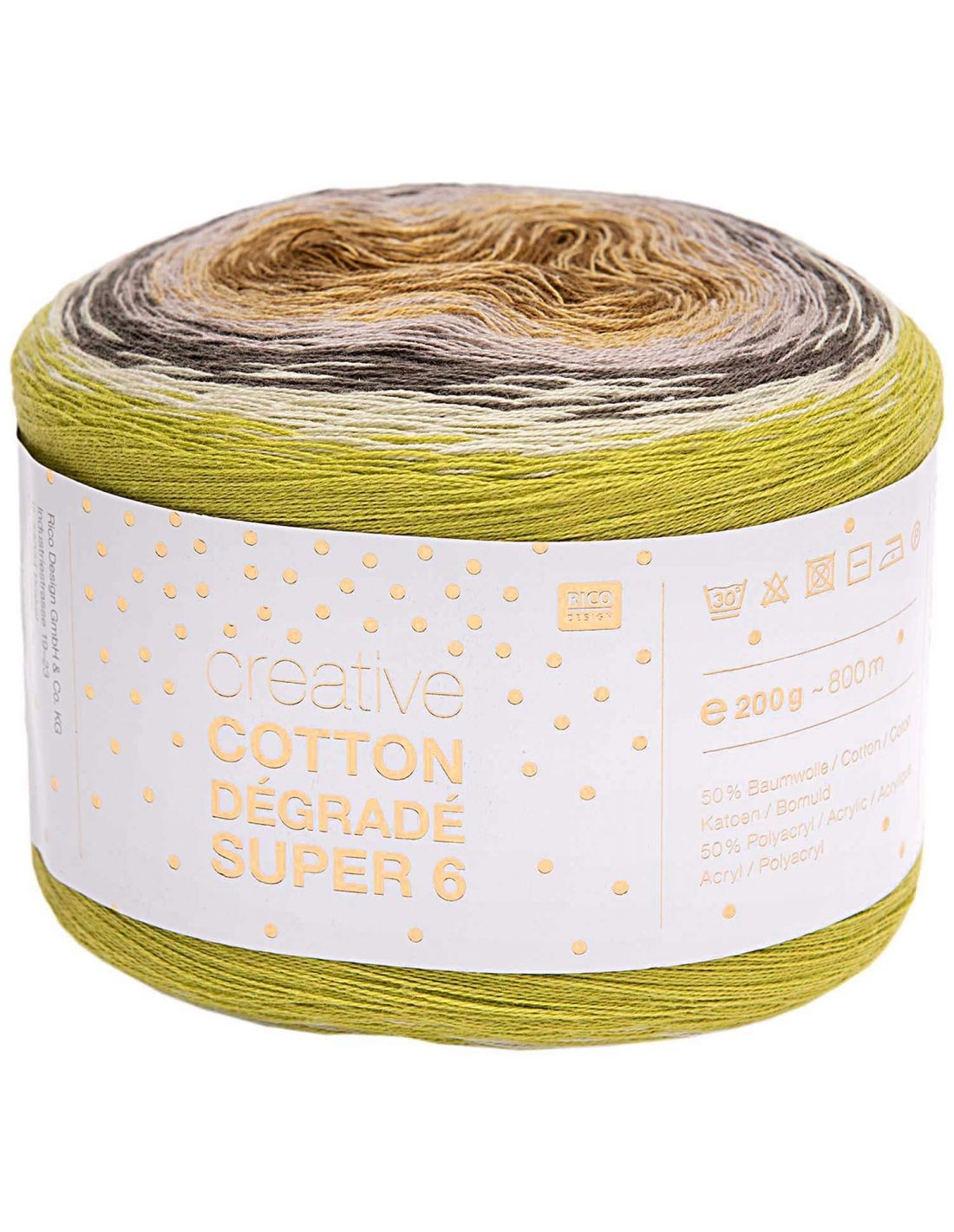 Creative cotton dégradé Super 6 Rico Design fil de coton de qualité supérieure