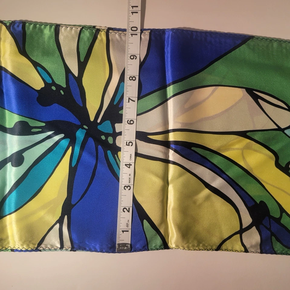 Jones New York Exquisita Bufanda de Seda Art-to-Wear Abstracto Floral Rectángulo 10x58 Foto 4 de 4