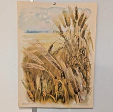 Ukrainian Folk Poster 1986 - Soviet USSR - Barley - Interior Design Wall Art