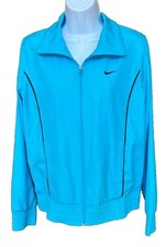 Nike The Athletic Dept Women's VTG 90s Blue Full Zip Windbreaker Jacket Size L