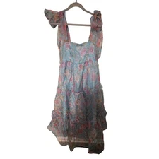 Listicle FairyCore Floral Pastel Dress M RenFair Whimsy Cottagecore Flowy Layer