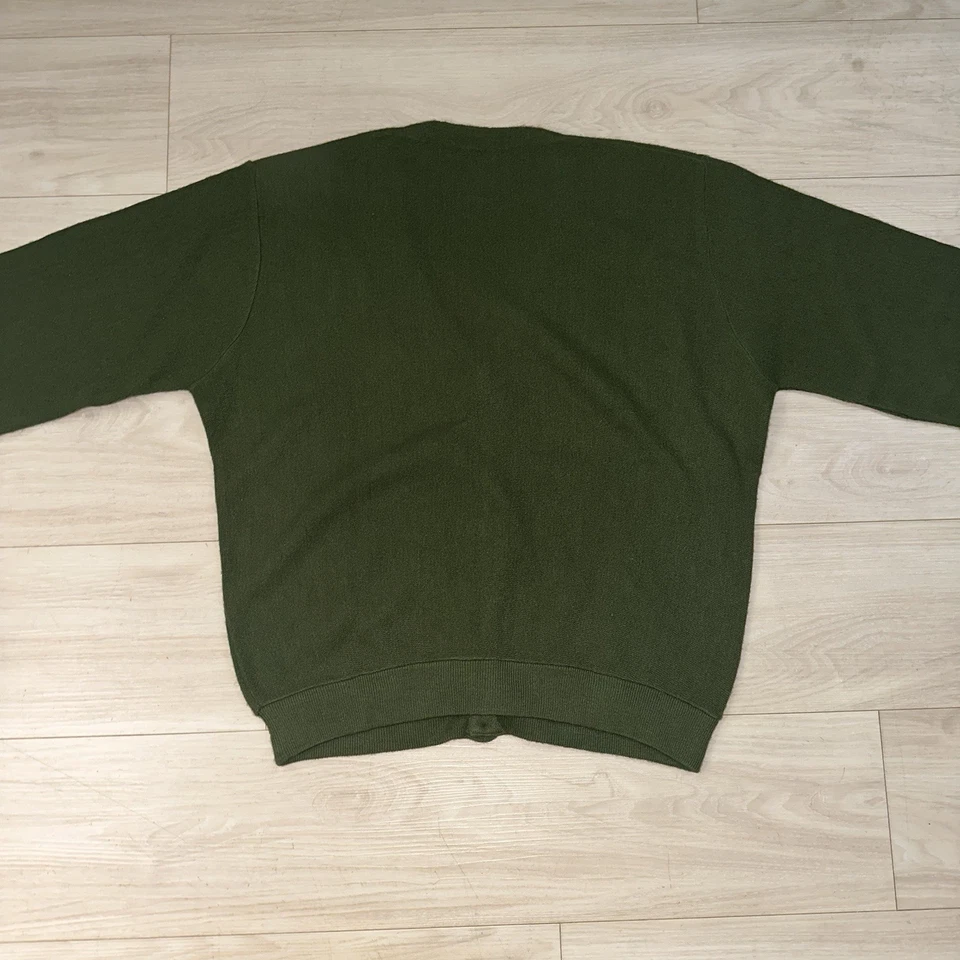 Cárdigan suéter vintage Edwards of California para hombre talla XL verde con botones años 80 Foto 3 de 4