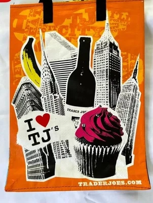 TRADER JOE'S Trader Joe’s New York Tote Bag NWT Reusable Shopper Skyline Brooklyn Bridge