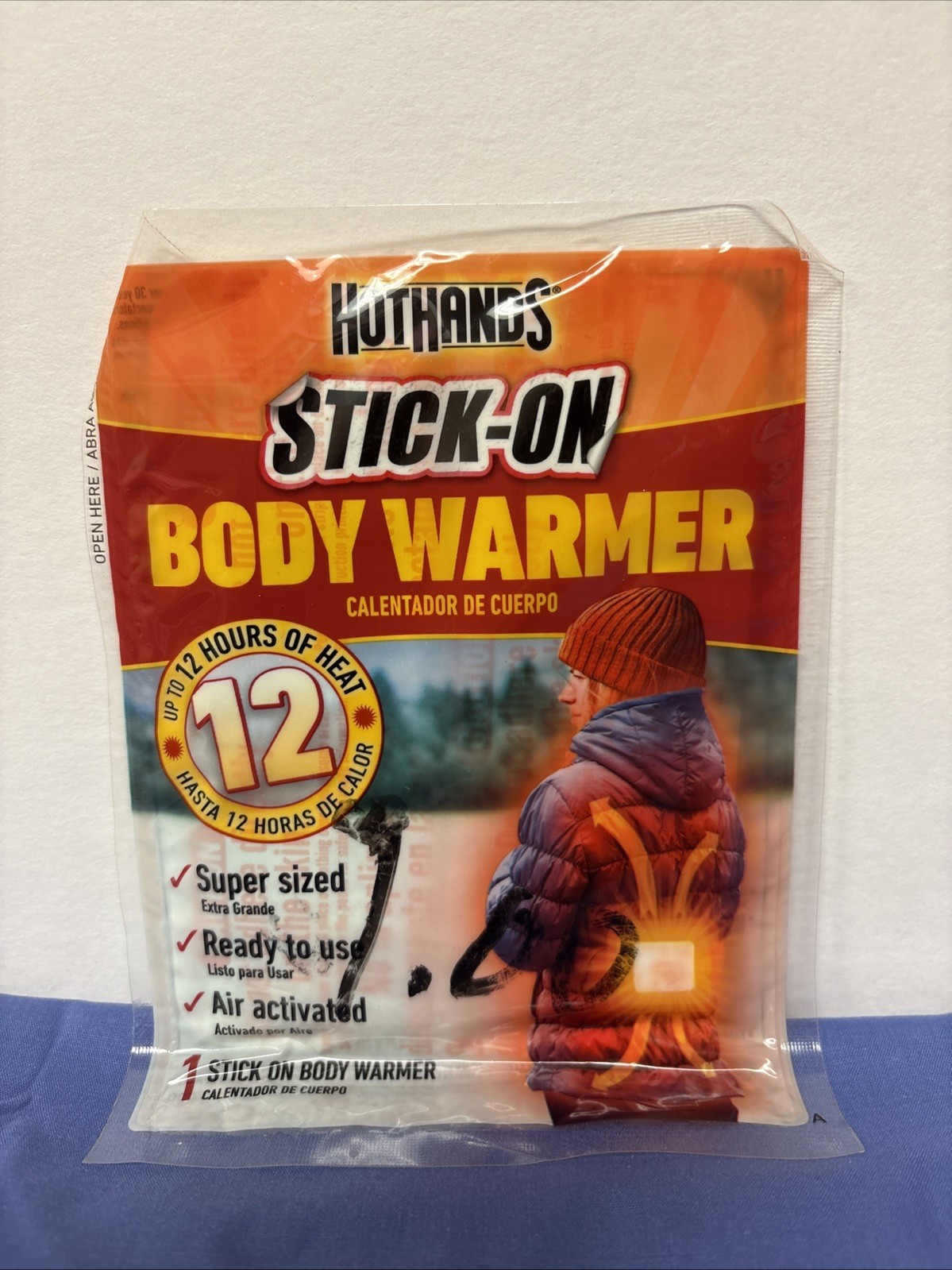 HotHands Stick-On Body Warmer, Up To 12 Hours Of Heat! Super Sized, Ready2Use