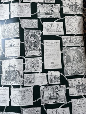 2x Sheffield Studios VINTAGE PrePasted Washable  Wallpaper Navigation Ships Eng