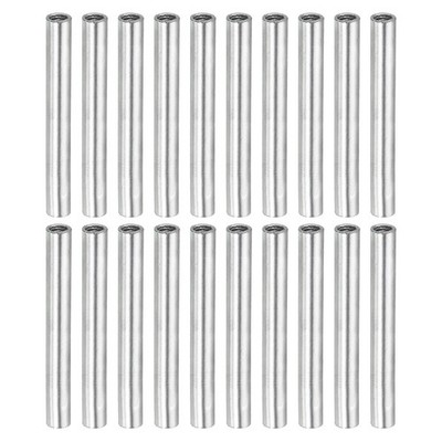 20Stk Runde Kupplung Mutter M4 x 0.7mm Innengewinde 45mm Befestigung Silber
