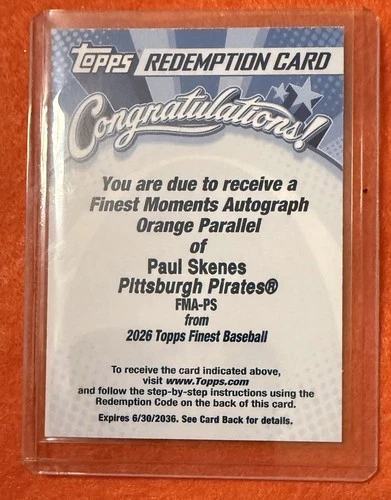 2026 Topps Finest Paul Skenes Orange (RAW)
