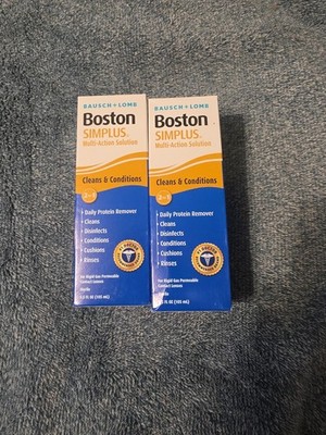Lot Of 2 - Boston SIMPLUS Multi-Action Solution, Cleans & Conditions 3.5 Oz Each