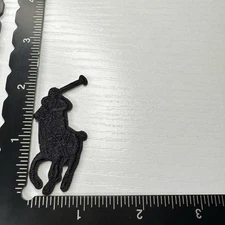 Polo Custom Replica Black Iron on Patch Hand Made Embroidered Large 2.5 inch
