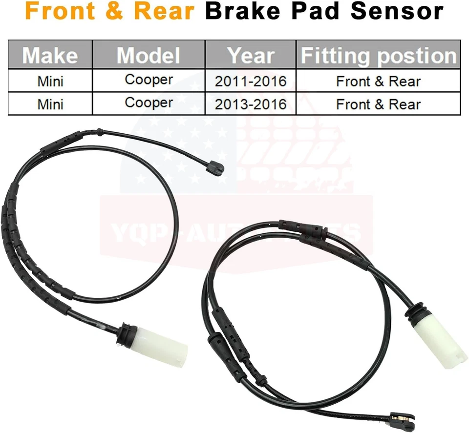 Pair Set of 2 Brake Pad Sensors Front & Rear for Mini Cooper Paceman Countryman Foto 4 de 4