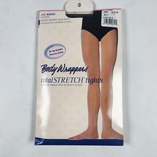 NIP Body Wrappers Footed Black Tights, A80, Size Adult L/XL