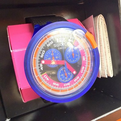 Swatch Uhr NOS Big Bold SB06N102 Neon Party to the Max MIT FOLIENBOX