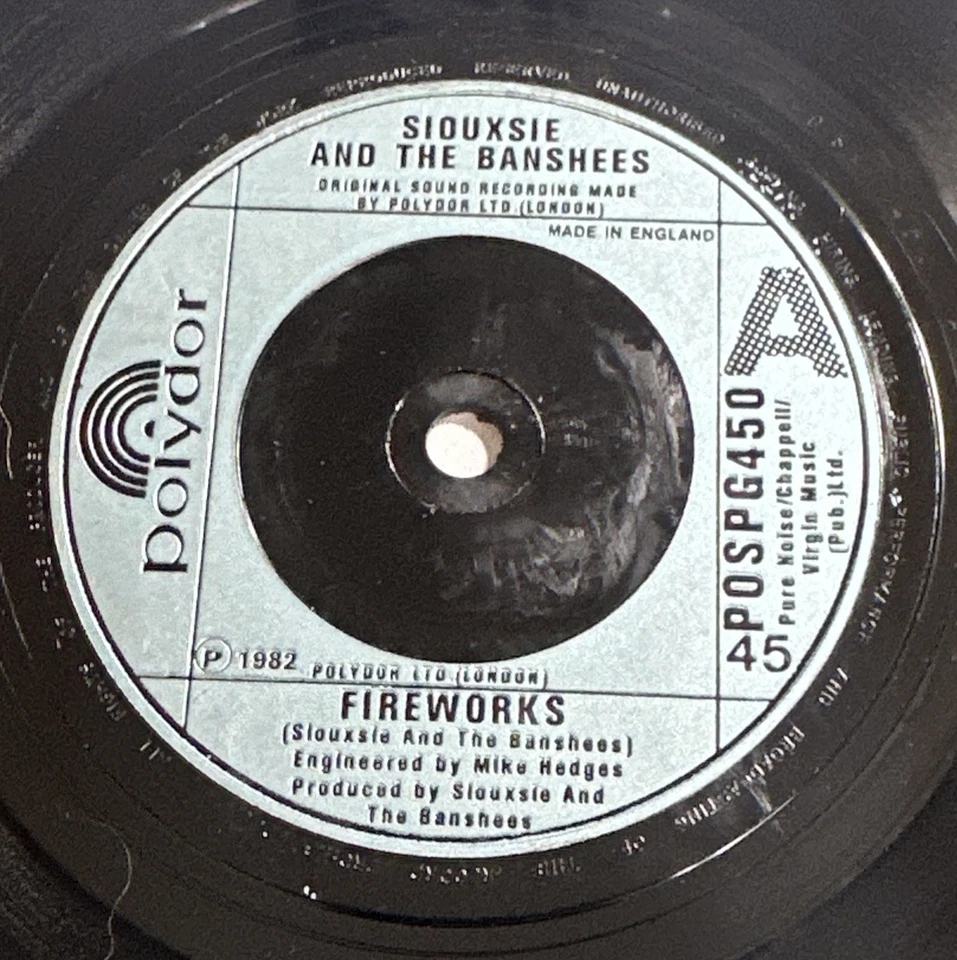 Siouxsie & The Banshees Fireworks EX 7" Single Vinyl Record Ltd Edition EX/EX - Image 4 of 4