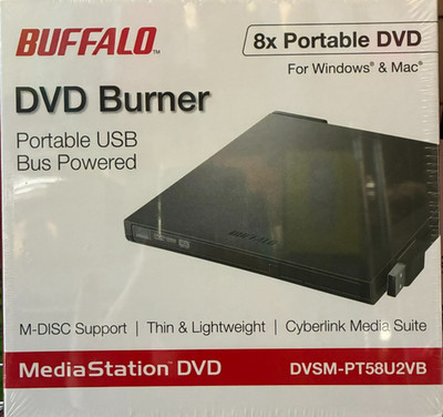 BUFFALO - DVSM-PT58U2VB - MediaStation Portable DVD Drive/External - Black