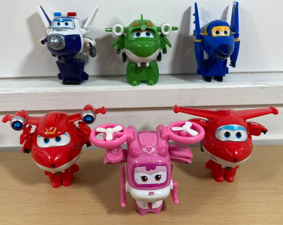 Super Wings 6 Transform-a-bot 2'' figures Superchargd Jett Mira Paul Dizzy Jerome