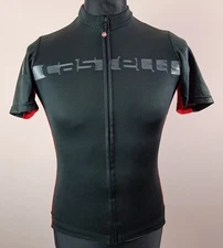 Castelli Black Cycling Jersey Men's Size M Full Zip Short Sleeve Bike Shirt