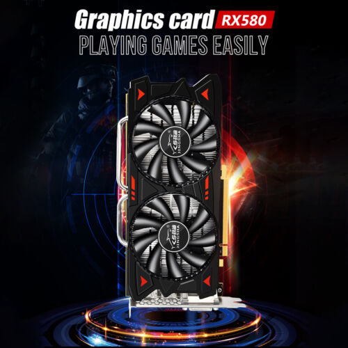 RX580 8G Independent Graphics Card Dual Fans Desktop Computer Lighting Card - Picture 3 of 15
