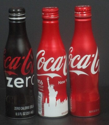 Set de botellas de aluminio de 250 ml 3 botellas Coca Cola 