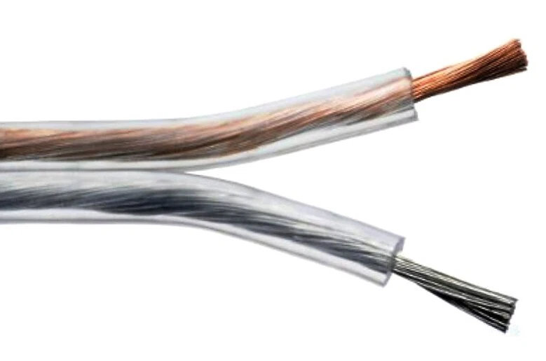 Cable de altavoz de audio transparente de 50 pies trenzado 2 conductores cable 24/2 calibre 24 para auto hogar Foto 3 de 4