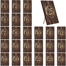 25 Pieces Rustic Wooden Wedding Reception Table Numbers Decors Country Wedding T