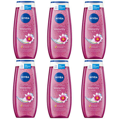 NIVEA Pflegedusche Waterlily & Oil Pflegeöl-Perlen Duschgel pflegend 6 x 250 ml