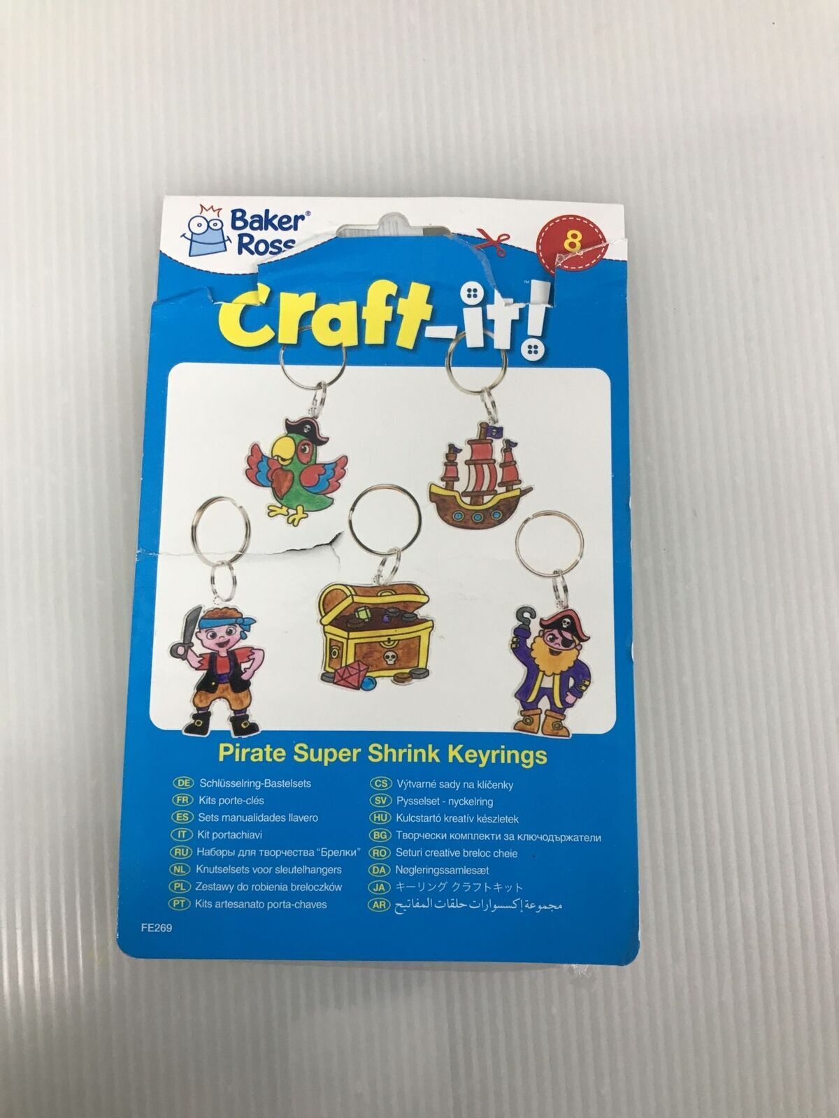 Baker Ross FE269 portachiavi pirata restringibili - 8 pezzi
