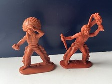 WILD WEST Jean Höfler Form Hong Kong 2 verschiedene Indianer braun 60/70er Jahre