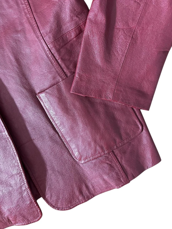 Chaqueta Blazer METRO STYLE Mujer (14) Borgoña Suave 100% Cuero - Forrada Foto 4 de 4