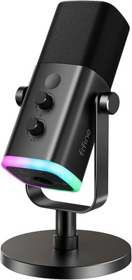 High-Fidelity USB/XLR Dynamic Microphone for Streamers with Custom RGB Lighting