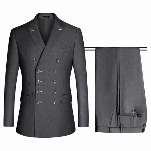 Men's Double Breasted Wedding Suit Blazer Jacket Pants Slim Fit Tuxedos 2PCS New - Picture 3 of 26