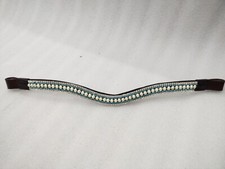 Classic Five Row Blue Crystal Stones Leather Bridle Brow Band For Horse