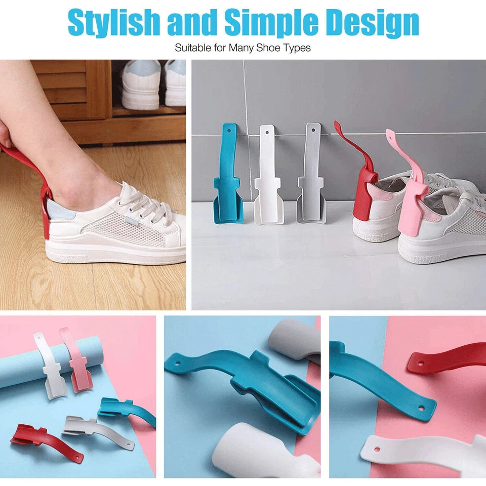 2/4/6 Piezas Zapatos de Uso Cuerno Ayudante de Levantamiento Manejo Perezoso Zapato Cuerno Fácil de Encender y Apagar Zapatos Foto 4 de 4