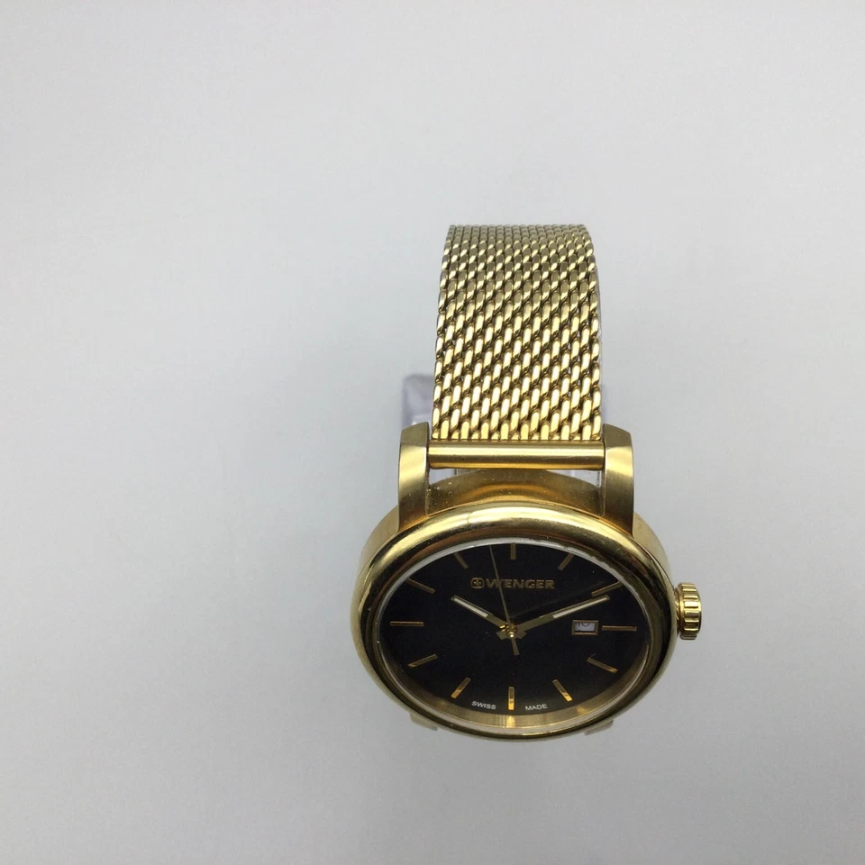 Relógio Wenger Urban Classic Feminino 34mm Tom Dourado Mostrador Preto Data Nova Bateria - Imagem 3 de 4