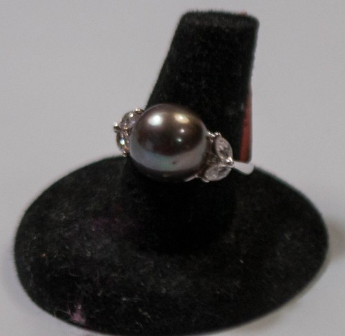 Nuevo Blanco o Gris Madre Perla con Anillo de Plata Esterlina Circonical Elige Tu Talla - Imagen 7 de 8
